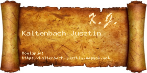 Kaltenbach Jusztin névjegykártya